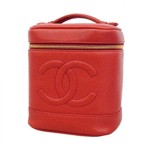 Chanel handbag/vanity bag, caviar leather, red, women's.